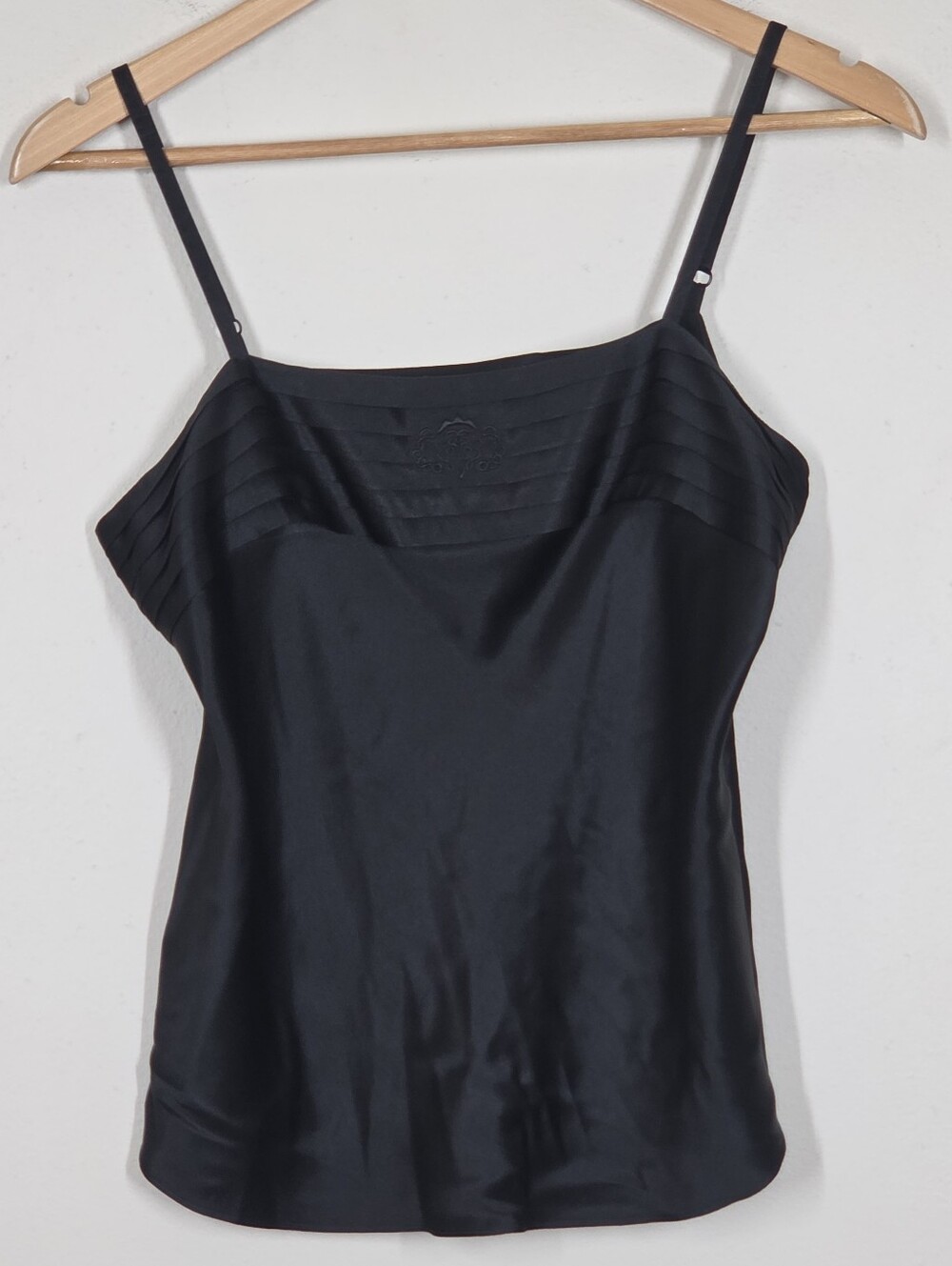 Vtg 80s 90s Hidden Fantasies Black Silk Satin Cami Tank M Fairy Grunge Goth